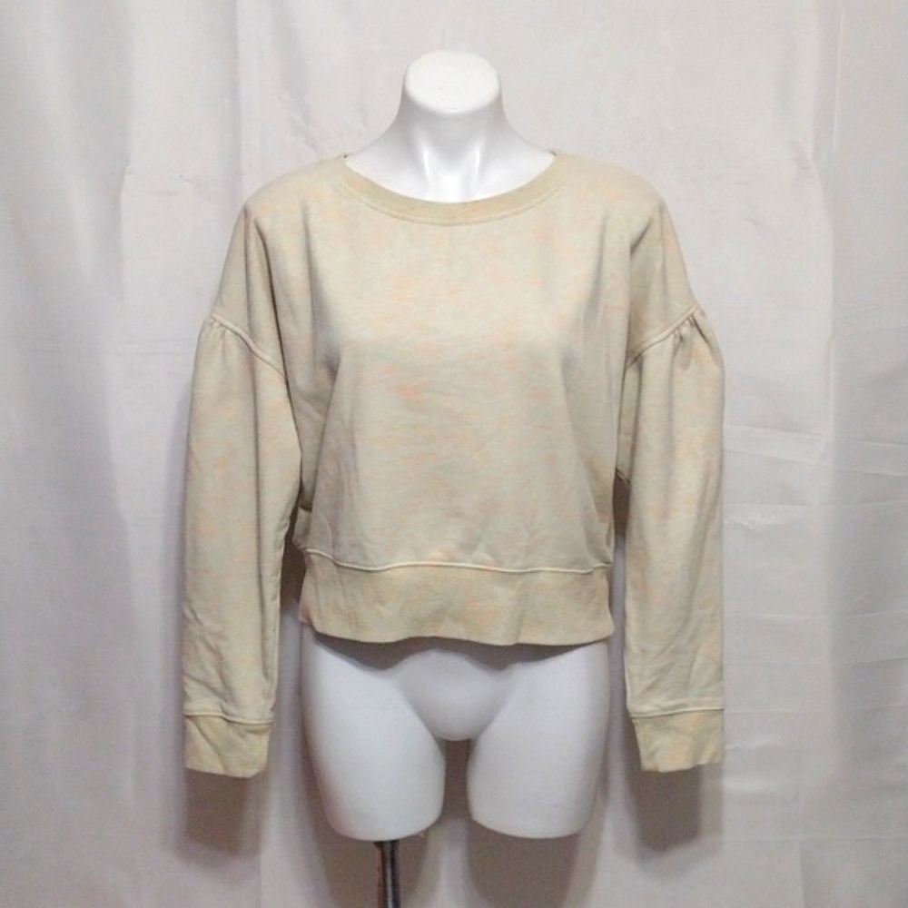 UGG Drop Shoulder Ribbed Knit Crop Sweatshirt XL Speckled Cozy Loungewear